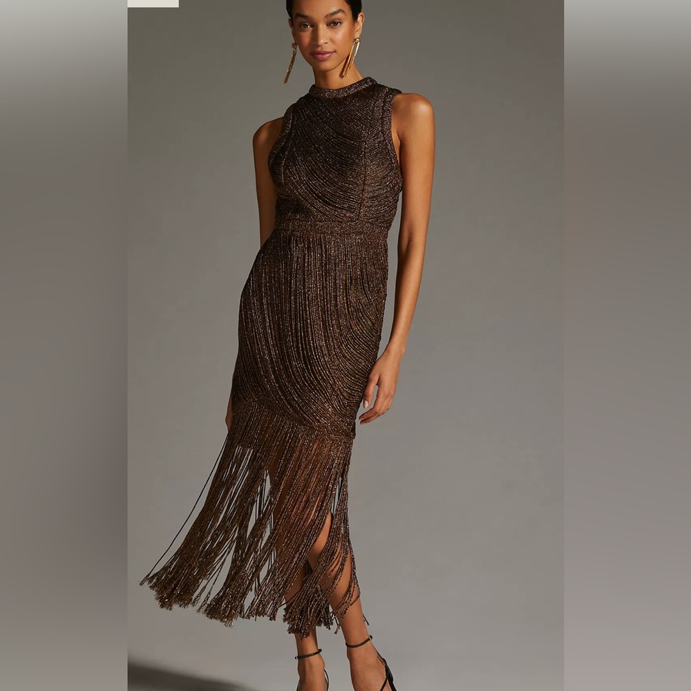Not So Serious by Pallavi Mohan Fringed Halter Dress